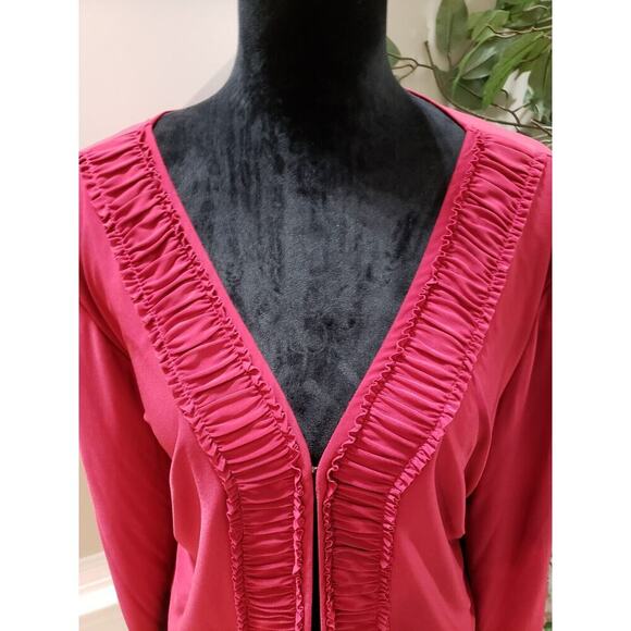 Julian Taylor Women Pink Long Sleeve V Neck Open Front Cardigan Sweater Size 22W - Picture 4 of 12